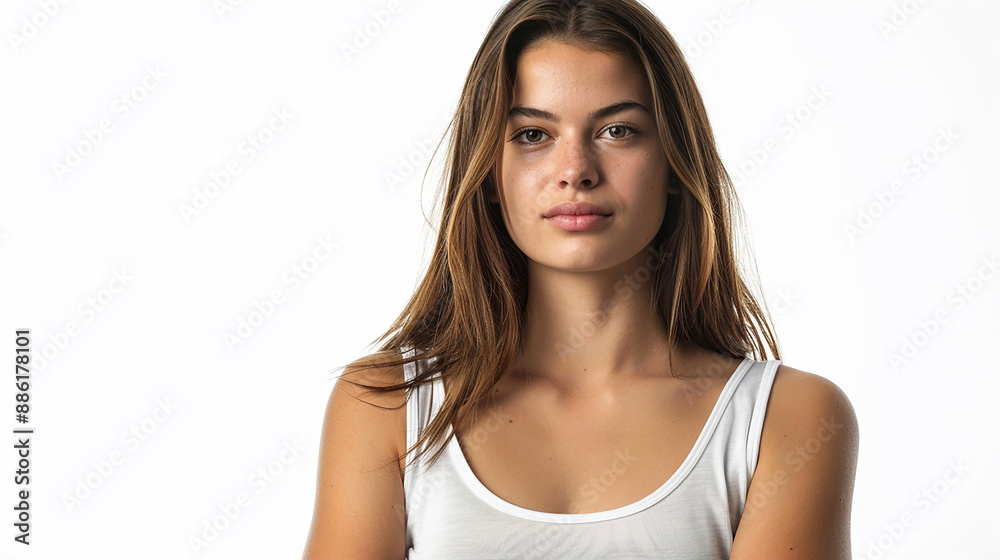 portrait of a woman on isolated white background portrait of a woman on isolated white background