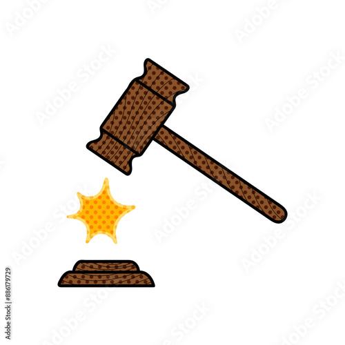hand cuffed hand s halftone hand drawn  color vector illustration
