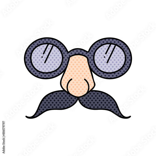 beaglepuss glasses halftone hand drawn  color vector illustration