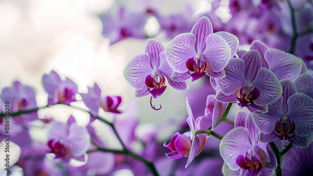 Illustration of exquisite orchid flowers with a soft light background, perfect for luxury greeting cards and elegant design themes. Illustration of exquisite orchid flowers with a soft light background, perfect for luxury greeting cards and elegant design themes.