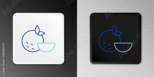 Line Orange fruit icon isolated on grey background. Colorful outline concept. Vector
