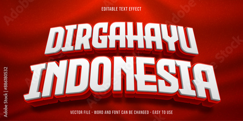 Indonesia independence day editable text effect, nationalism text style