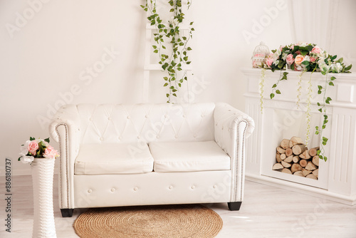 modern living room with sofa