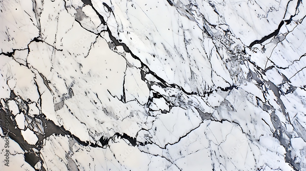 Obraz premium White marble texture with bold black streaks, modern and striking