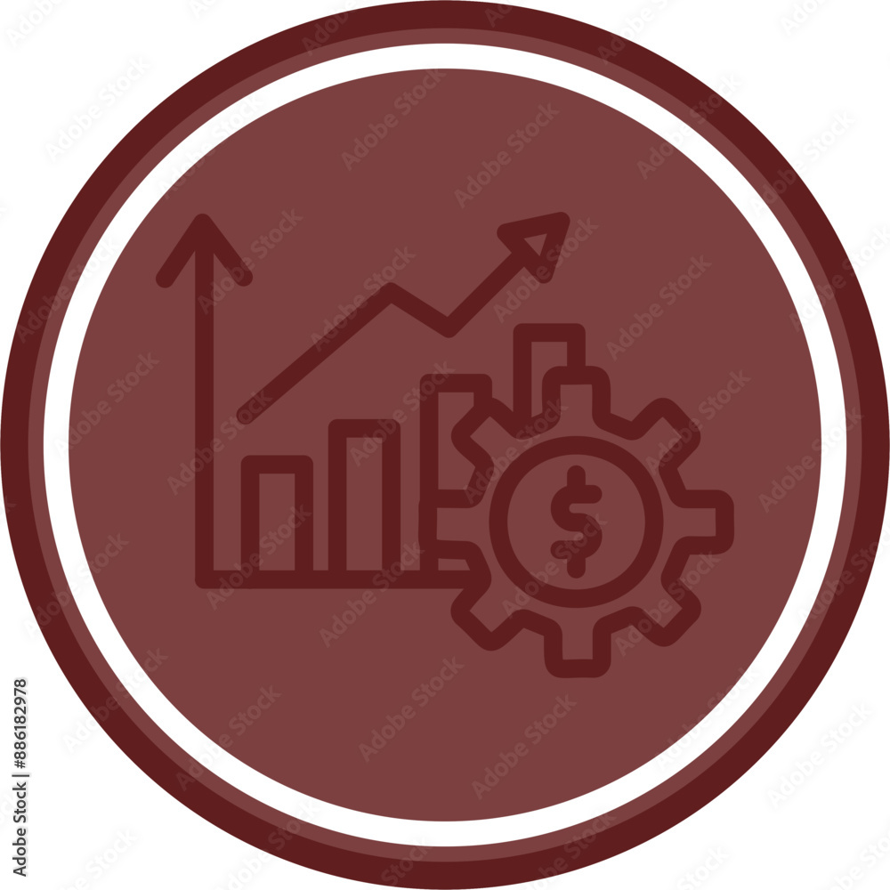 Revenue Vector Line Double Circle Maroon Revenue Vector Line Double Circle Maroon