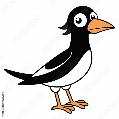 Cartoon simple bird motif vector art illustration photo