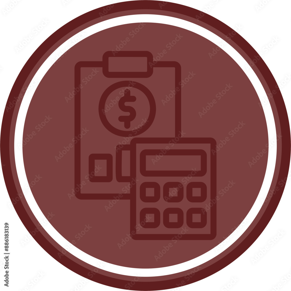 Accounting Vector Line Double Circle Maroon Accounting Vector Line Double Circle Maroon