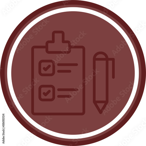 Planning Vector Line Double Circle Maroon