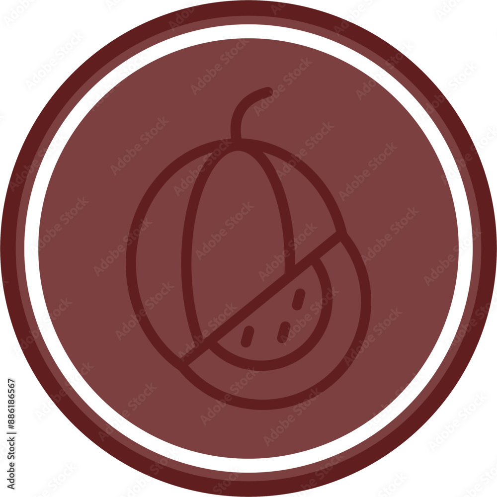 Watermelon Vector Line Double Circle Maroon Watermelon Vector Line Double Circle Maroon