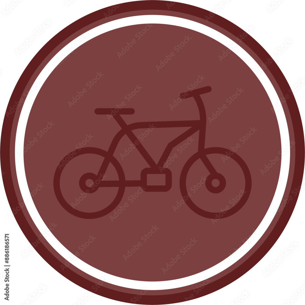 Bicycle Vector Line Double Circle Maroon Bicycle Vector Line Double Circle Maroon