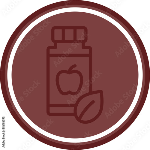 Supplements Vector Line Double Circle Maroon