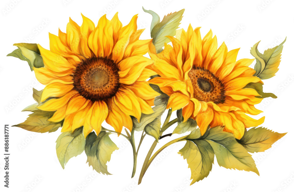 Fototapeta premium PNG Sunflower plant inflorescence creativity.
