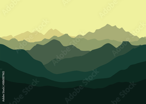 landscape with mountains illustration design