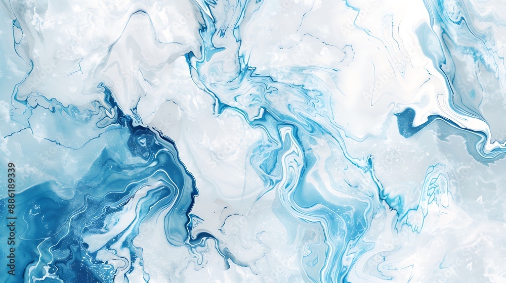 White marble texture with sky blue streaks, calm and refreshing White marble texture with sky blue streaks, calm and refreshing