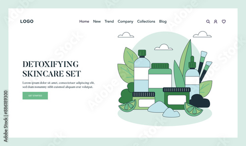 Skincare Toolbox. Flat Vector Illustration
