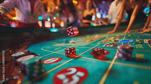 Wallpaper Mural Craps Table Excitement A lively craps table with player Torontodigital.ca