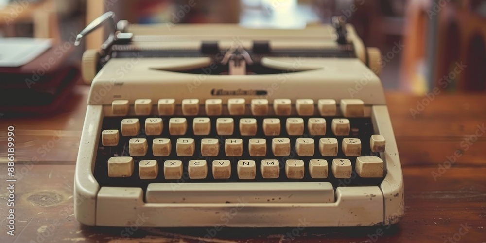 Evolution of Technology from Typewriters to Computers, Depicting the ...