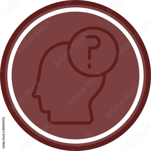 Thinking Vector Line Double Circle Maroon