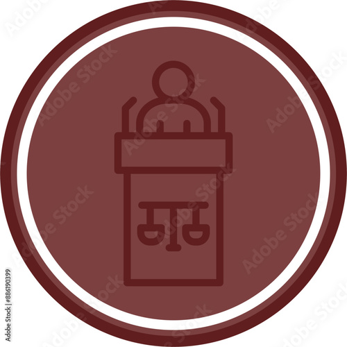 Speech Vector Line Double Circle Maroon