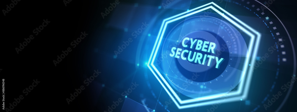 Fototapeta premium Cyber security data protection business technology privacy concept. 3d illustration