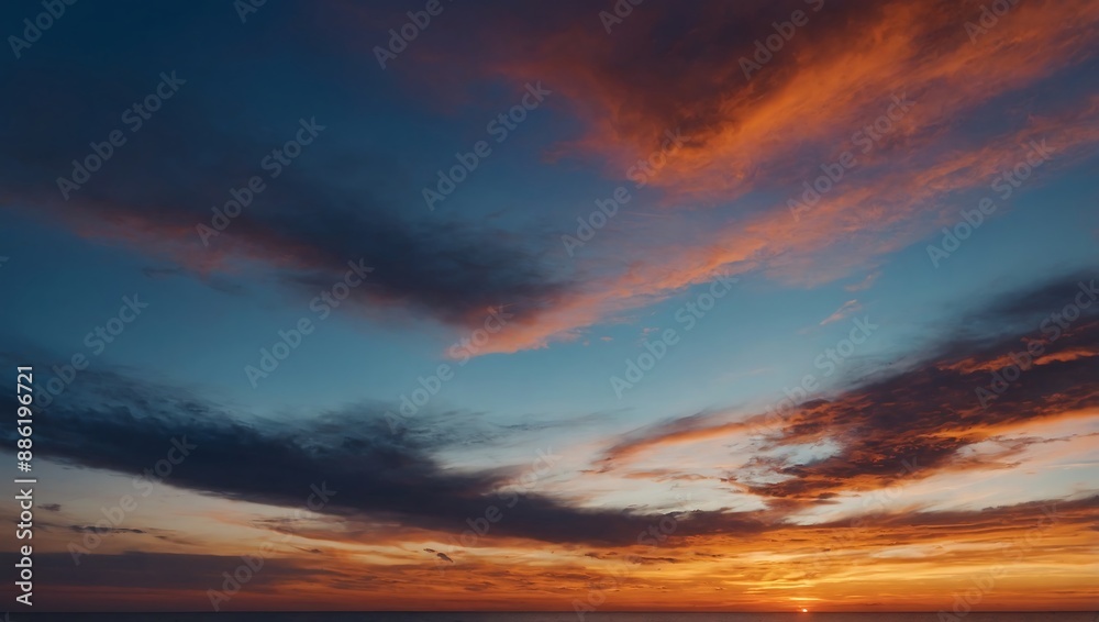 Sunset hues Blue blending into orange in the sky gradient Sunset hues Blue blending into orange in the sky gradient