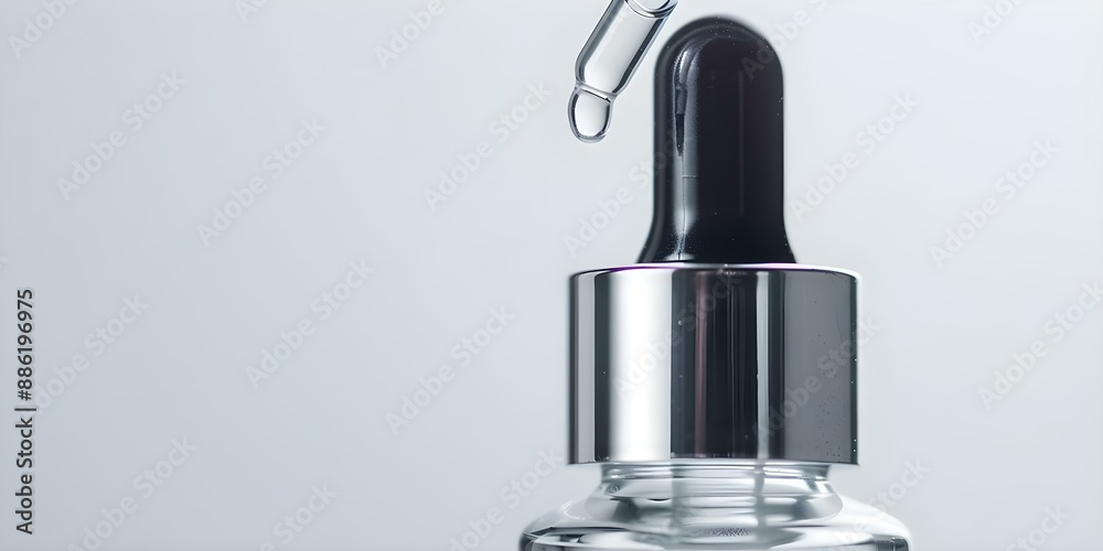 Close-up of Niacinamide Serum Minimizing Pores, Evening Skin Tone, and Suitable for All Ages. Concept Niacinamide Benefits, Minimizing Pores, Evening Skin Tone, All Ages Skincare,