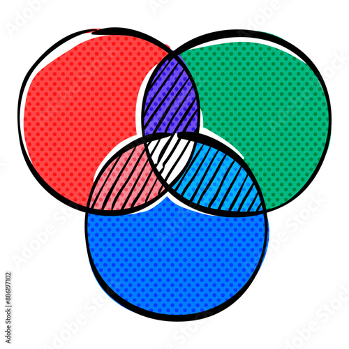 Color wheels halftone icon hand drawn color vector illustration