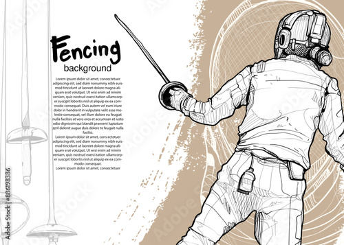 fencing sport template design.