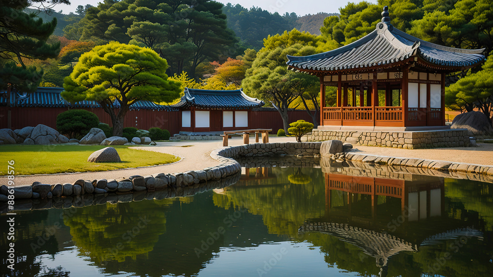 japanese garden in spring