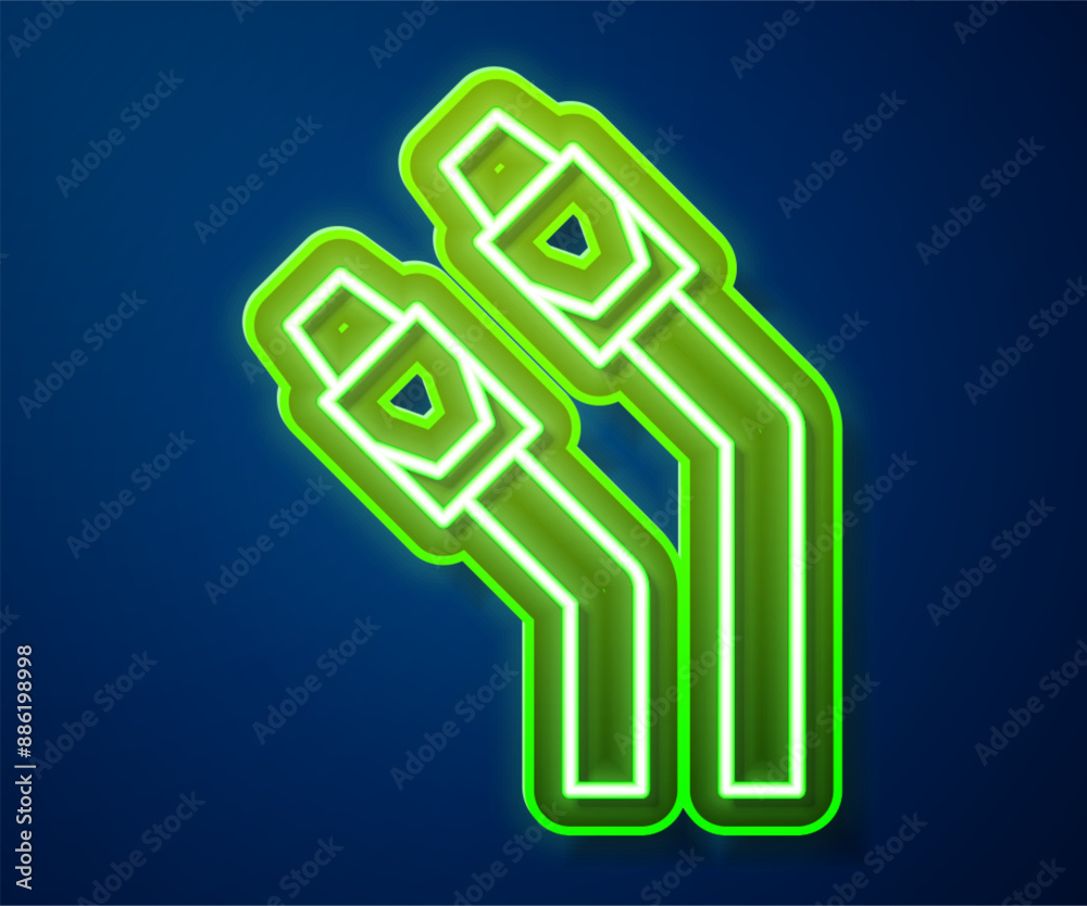 Glowing neon line LAN cable network internet icon isolated on blue background. Vector Glowing neon line LAN cable network internet icon isolated on blue background. Vector