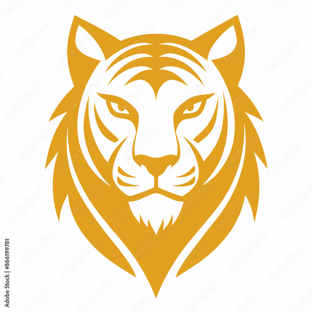 Obraz premium Tiger head logo icon simple vector art illustration design