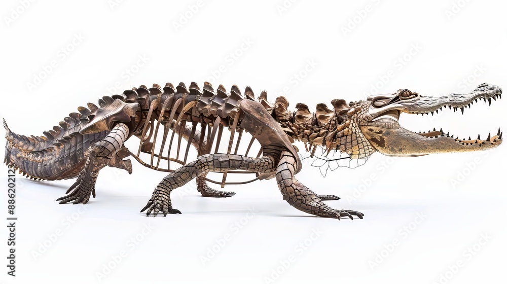 Fototapeta premium Fossilized Remains of an Ancient Crocodile