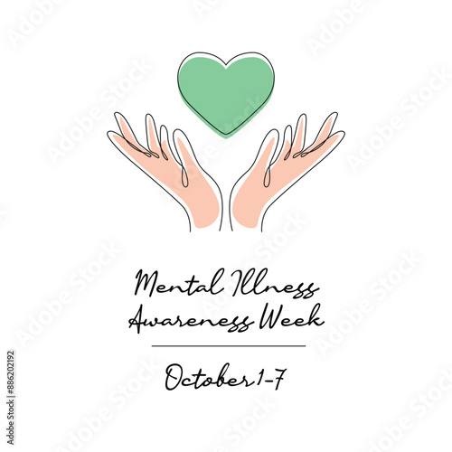 line art of Mental Illness Awareness Week good for Mental Illness Awareness Week celebrate. line art.