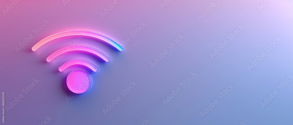 Obraz premium A colorful image of a Wi-Fi symbol with a pink background