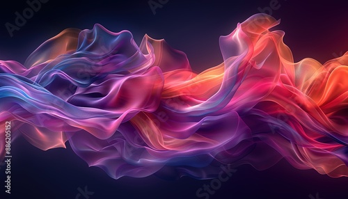 Abstract colorful shape, dark background design,