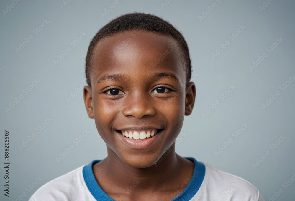 Portrait view of a regular happy smiling Cameroon boy, ultra realistic, candid, social media, avatar image, plain solid background Portrait view of a regular happy smiling Cameroon boy, ultra realistic, candid, social media, avatar image, plain solid background