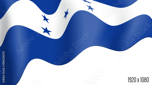 Honduras country flag realistic independence day background. Honduras commonwealth banner in motion waving, fluttering in wind. Festive patriotic HD format template for independence day