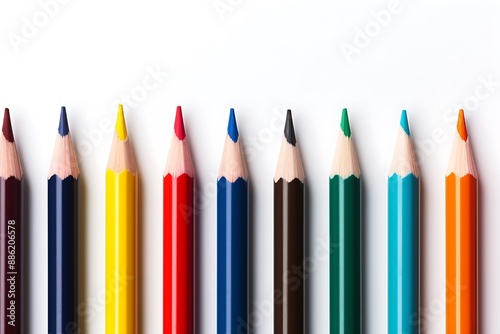 Colored pencils isolated on white background. 3D illustration.