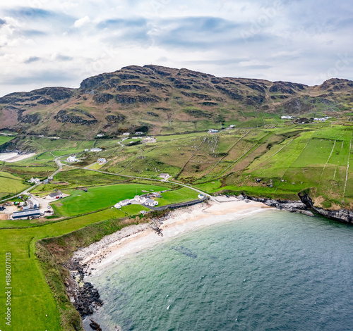 Aerial View of Muckros Head beach in Donegal, Ireland photo