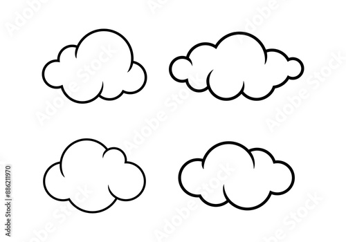 cloud line shape, graphic clouds outline, clouds lined, cloudy line simple