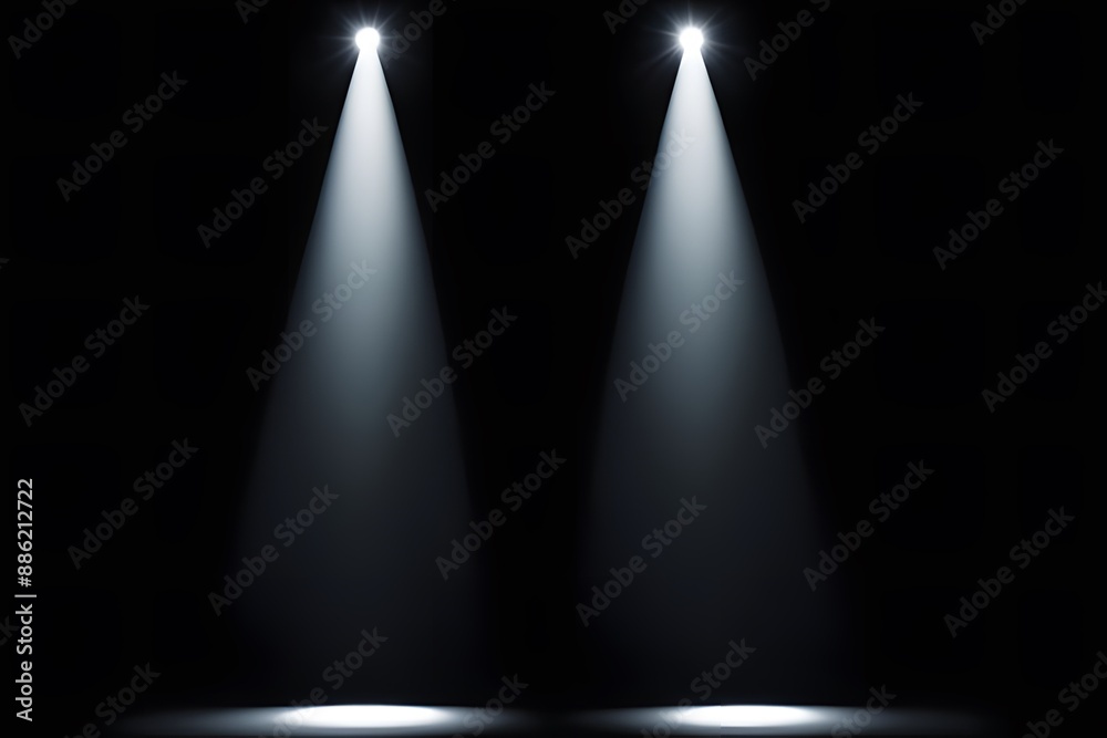 Bright spotlight illuminating a solid black background, creating dramatic lighting Bright spotlight illuminating a solid black background, creating dramatic lighting