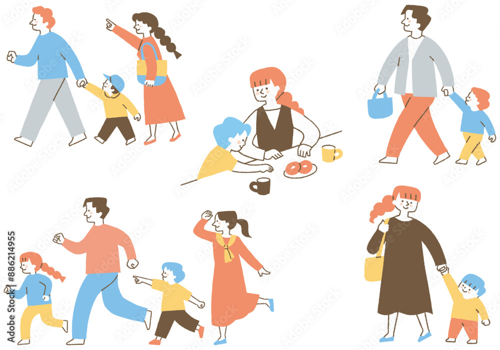 Obraz premium Family set for fun with children_Color