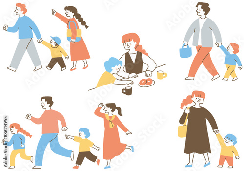 Family set for fun with children_Color