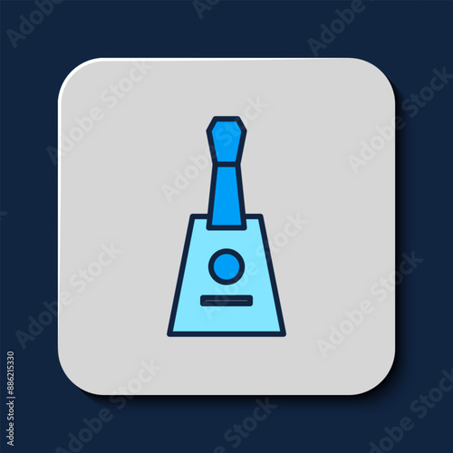Filled outline Musical instrument balalaika icon isolated on blue background. Vector