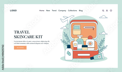 Skincare Toolbox. Flat Vector Illustration