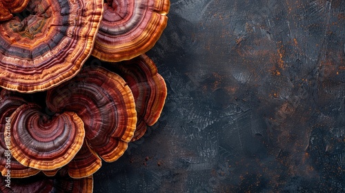 Reishi mushroom, health mushroom concept banner