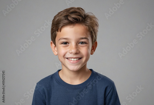 Portrait view of a regular happy smiling Andorra boy, ultra realistic, candid, social media, avatar image, plain solid background
