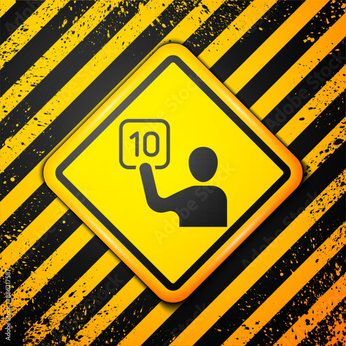 Black Assessment of judges icon isolated on yellow background. Warning sign. Vector