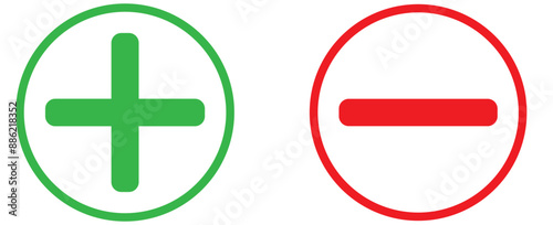 Plus minus icon set. Math calculator signs