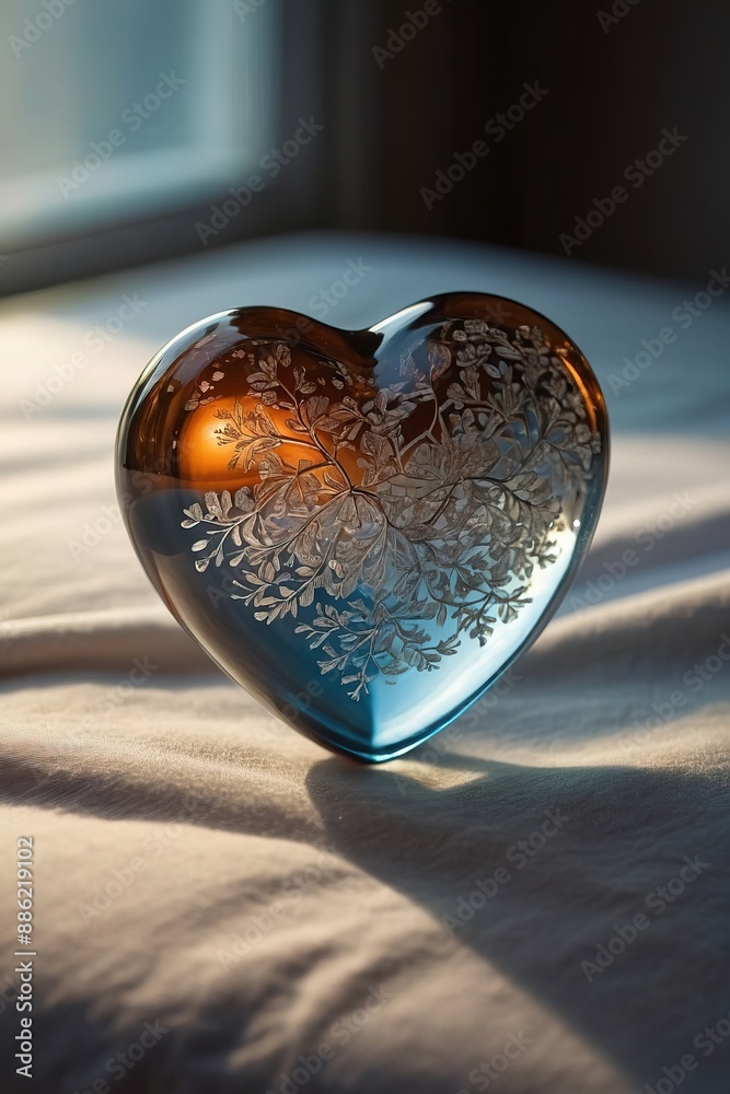 Fototapeta premium heart shaped glass
